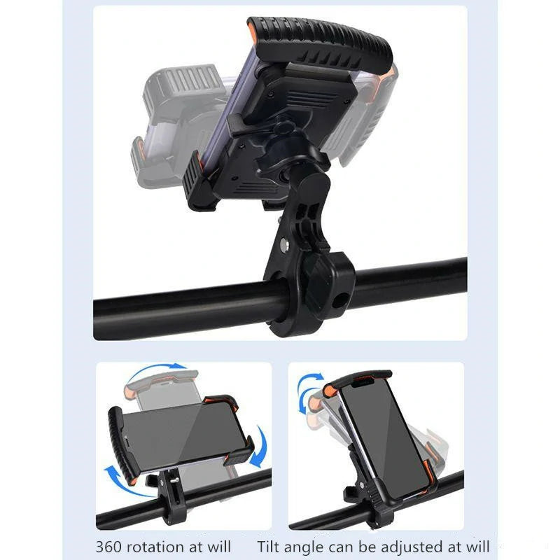 ACRUNU 4.7-7inch Adjustable Bike Phone Holder Shockproof Motorcycle Phone Handlebar Riding Navigation Frame 360 Rotation Bicycle Mount Accessories