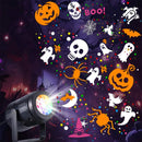 16 Patterns Halloween Atmosphere Decoration Light Halloween Projection Lamp LED Fantasy Light With Dynamic Pumpkin Skull Spider Witch Hat Bat Ghost Suitable For Home Bedroom Party Halloween Holiday Decoration