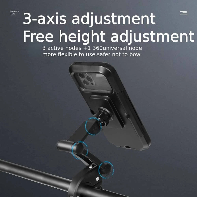 XANES Universal Waterproof Bike Phone Bracket Navigation GPS Support 360 Adjustable Touch Screen Shockproof Bicycle Holder for 4.7-7.2 inch Phones MTB Bike Road Bike