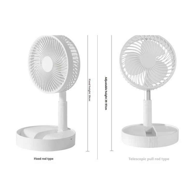 Tevorex 7200mAh Telescopic Folding Fan USB Charging Portable Mini Electric Fan Dormitory Outdoor Cooling Appliances Adjustable Home Fan