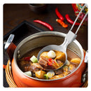 IPRee 6pcs Kitchen Accessories Multi-functional Folding Kitchenware Cookware Stainless Steel Portable Folding Soup Ladle, Perforated Spoon, Scraper, Spatula and Storage Bag