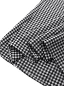 Women Casual Plaid Half Button Front Long Sleeve Maxi Dresses