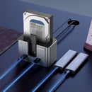 Blueendless HD01SN Dual Bay Hard Drive Docking Station Enclosure Case Support 2.5/3.5inch SATA HDD and M.2 NVME/SATA SSD with 2 USB3.2 Expansion Ports External SATA Drive Box