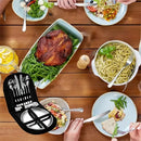 IPRee 11pcs Stainless Steel Flatware Set for Camping, Hiking & Outdoor Dining - Polished Finish Portable Cutlery Kit with Plates, Spoons, Forks, Travel Utensil Set for Picnics & Backpacking