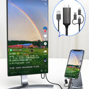 MiraScreen 3-in-1 USB to HDTV Cable 1080P HD Video Conversion Cable Same Screen Cable TV Computer 2 Meters Screen Projection Cable