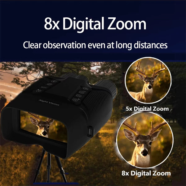 CZ080 Infrared Tactical Binocular Telescope 4K UHD 40MP 600M Binoculars Night Vision with 5000mAh Battery, 32GB SD Card Hunting Trail Camera 8X Digital Zoom Telescope