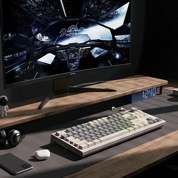 LANGTU LT84 Tri-mode Mechanical Gaming Keyboard with Display Screen and Knob 84 Keys Sandwich Structure Hot Swappable RGB Wireless E-sports Gamer Keyboards