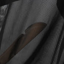 INCERUN Men Cross-Deconstructed Ribbon Design Long Sleeve Top T-shirts Fashion Solid Color See-through High Stretch Clothing for Men