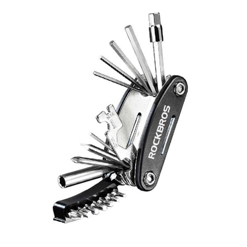 ROCKBROS GJ8002 16 in 1 Bike Multitools Mountain Bicycle Tools Sets Bike Bicycle Repair Tools Kit Hex Wrench Mountain Cycle Screwdriver Tool