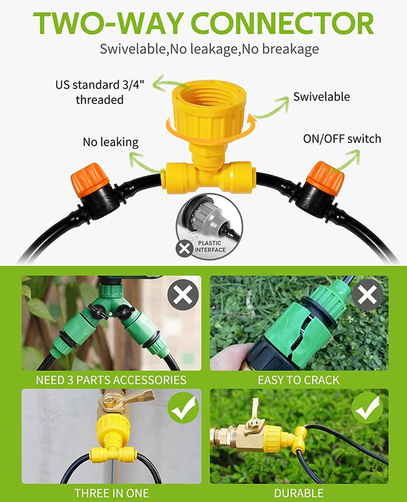 28m DIY Garden Flowering Water Dripping Spraying Irrigation System Greenhouse Planting