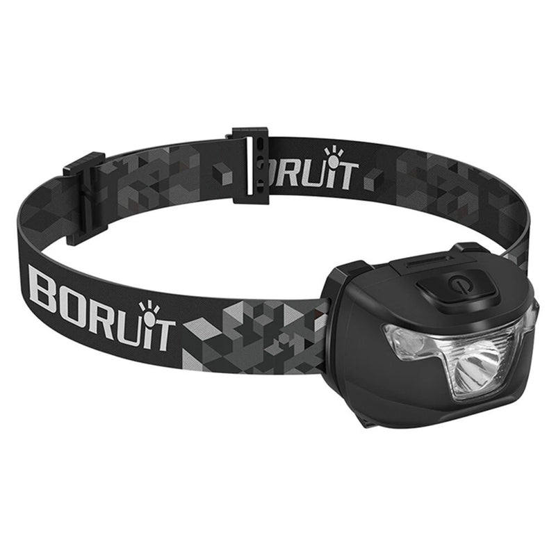 BORUiT White Red Light LED Headlamp Use AAA Battery 4 Modes Super Bright Head Lamp Waterproof Head Torch