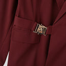 INCERUN Mens Metal Button Detail Solid Color Long-Sleeve Blazer Business Casual Suit for Male