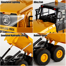 Huina Toys 1553 RTR 1/16 2.4G 11CH RC Car Dump Truck LED Light 360 Rotation Alloy Cab Engineering Remote Control Vehicles Desktop Model Collection Gift For Boys