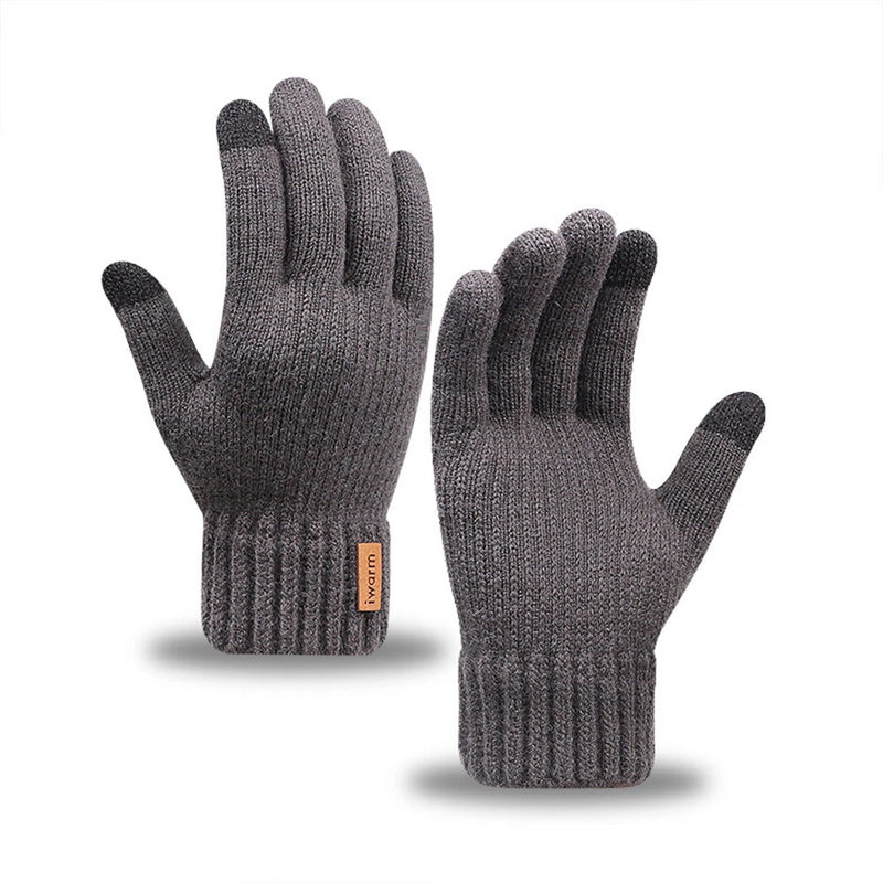 Unisex Alpaca Gloves Men's Warm Gloves For Winter Touch Screen Plus Velvet Thickened Cold-Proof And Warm Wool Knitted Gloves Compatible, Ideal For Winter, Office, Travel, Cycling