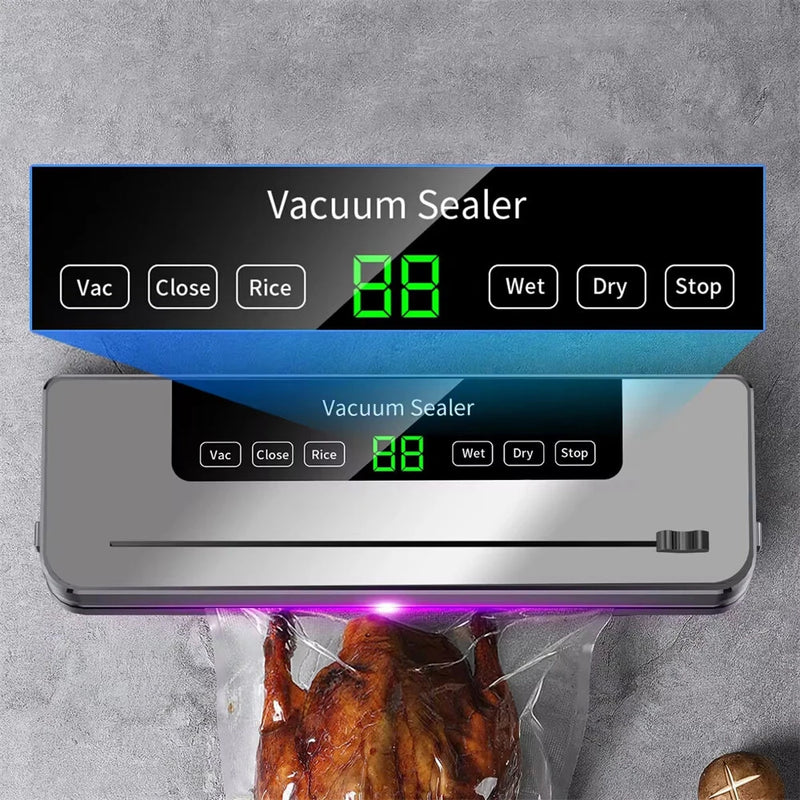 Comfook Electric Vacuum Sealer Dry/Wet Food Sealed Packaging Kitchen Food Storage Seal UV Sterilization Built-in Cutter Knife
