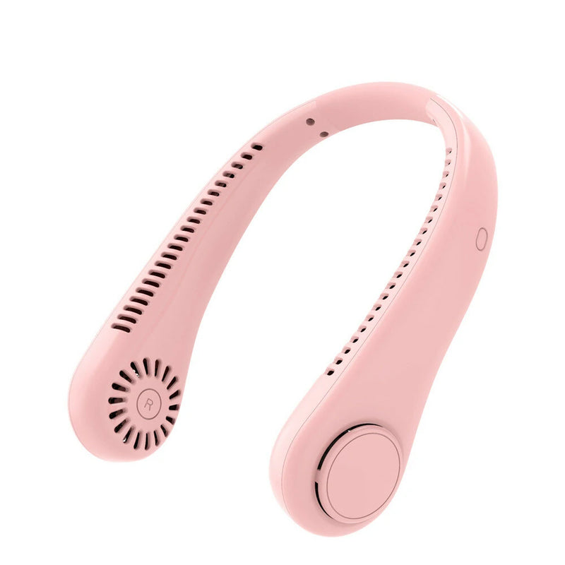 Rechargeable Bladeless Neckband Fans Air Cooler Summer Air Cooling Hanging Neck Fan Leafless Twistable Usb Ventilator