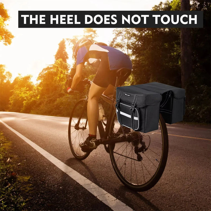 WEST BIKING 25L Bicycle Pannier Bag Waterproof Bike Rear Seat Bag Large Capacity Tail Seat Luggage Carrier Cycling Bags for MTB