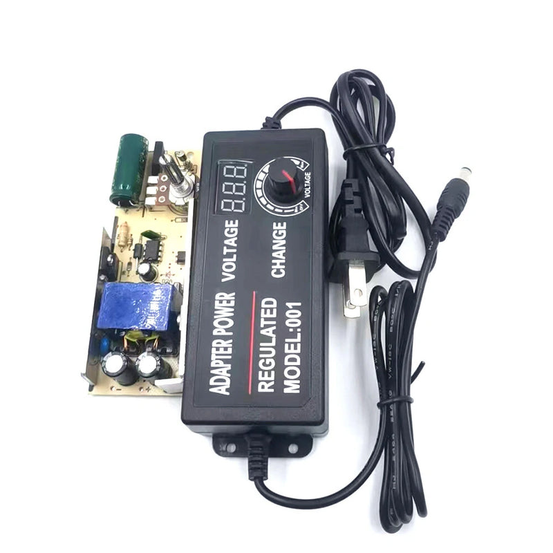 3-36V2A Adjustable Voltage Power Adapter with Clear Display Universal Input and High-Efficiency Operation Customizable AC/DC Cable Lengths Ideal for Various Devices Worldwide