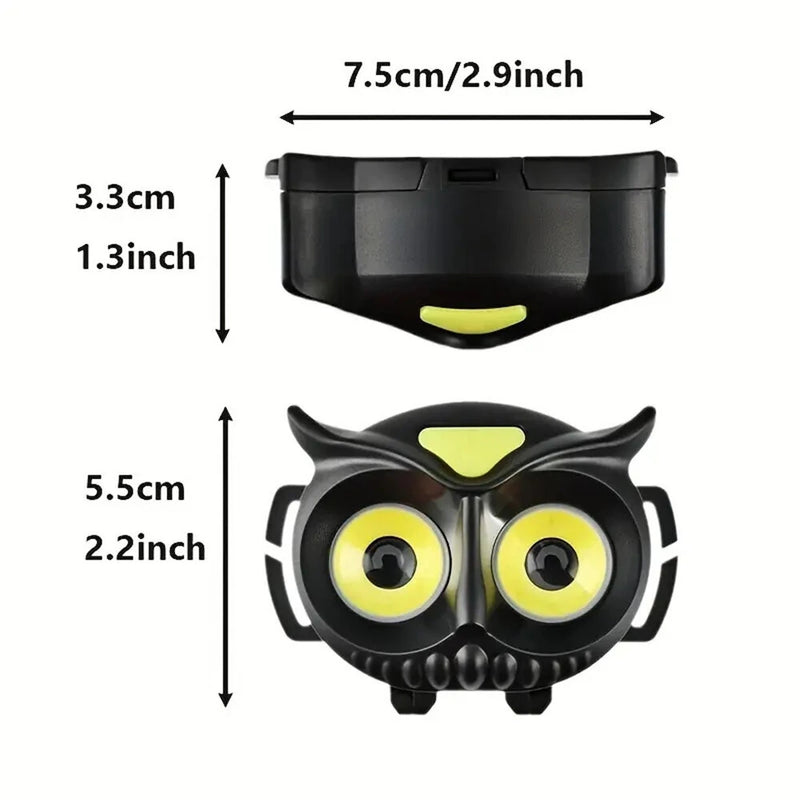 Wide Angle Light Owl LED Headlamp Mini Strong Light Portable Outdoor Exploration Camping Fishing COB Head Lamp Headlight