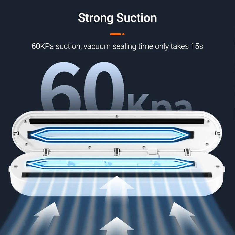Automatic Vacuum Sealer Kitchen Vacuum Sealer Machine Household Food Bag Keep Food Fresh With10pcs Fresh-Keeping Bags