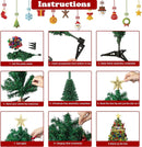 Christmas Tree With LED Lights 50cm Christmas Tree With Hanging Ornaments Star Tree Decorations Table Decorations for Office Home Kitchen