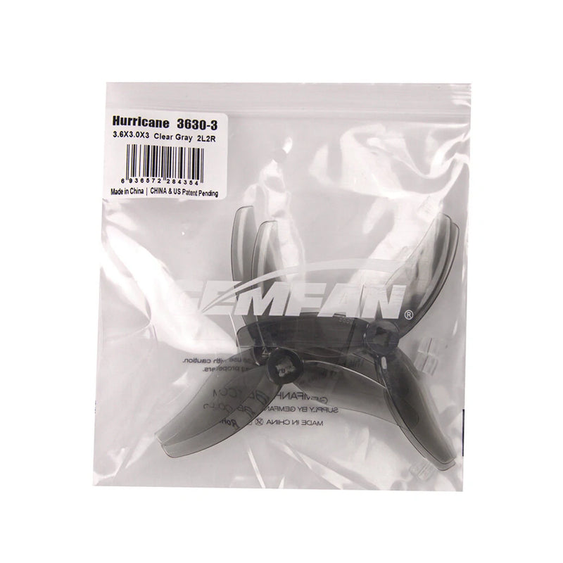 6 Pairs/12Pairs  Gemfan Hurricane 3630 3.6x3.0 3.6 Inch 3-Blade Propeller PC T Mount M5 for RC Drone FPV Racing
