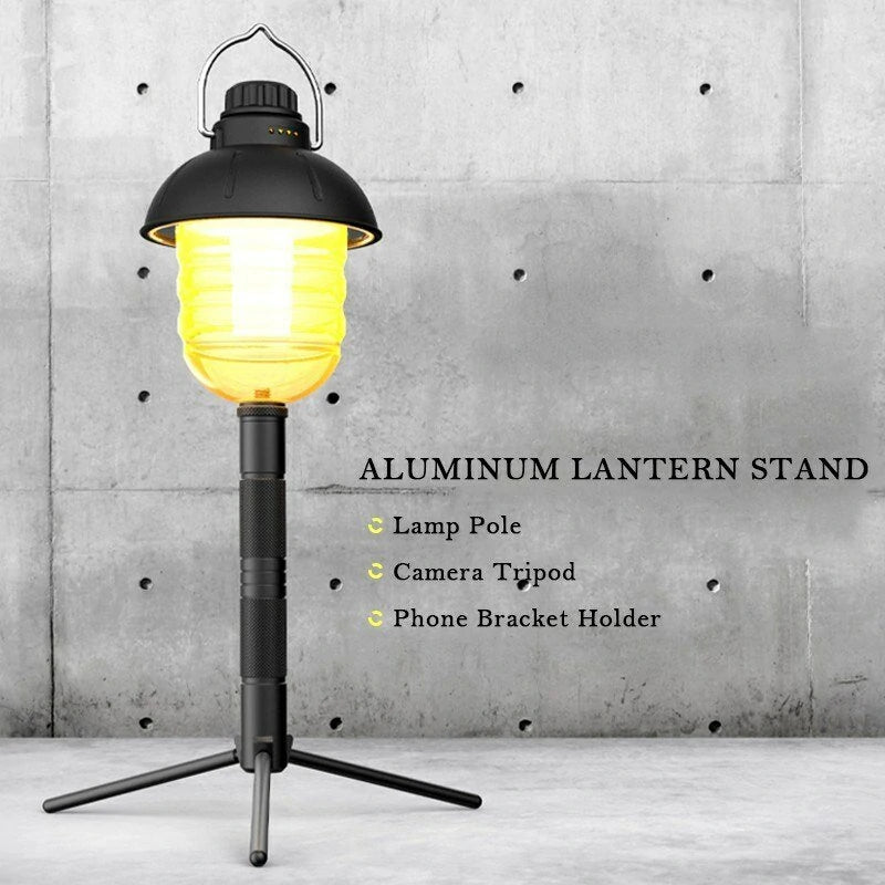 Aluminum Lantern Stand Camping Lamp Pole for Astrolux CL01 CL02 Foldable Light Support Holder Lamp Bracket Camera Phone Tripod Stand For Picnic