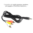 Eachine 3.5mm to 3 RCA AV Cable, 1.5m Male Jack to Triple RCA Audio Video Input Output Adapter Wire, Universal for FPV Goggles EV100 Receiver Monitor DVR Projector
