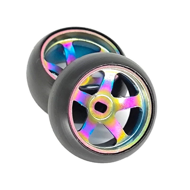 4PCS Drift Tires Wheels Metal Rims for Wltoys Mini-Q 1/28 K969 K989 P939 284131 On-Road RC Cars Vehicles Models Spare Parts D Versions