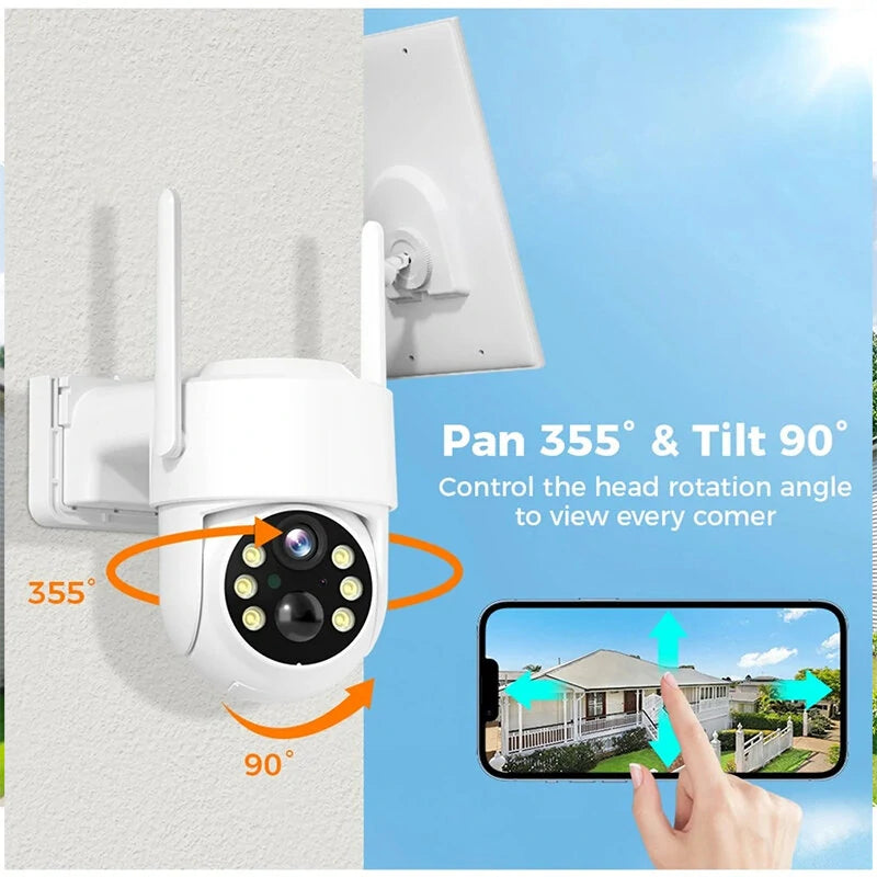 Hiseeu WTD714 4MP 2K HD Solar PTZ WiFi Security Camera PIR Motion Detection Color Night Vision Two-Way Audio IP66 Waterproof CCTV Surveillance Cameras iCSee APP