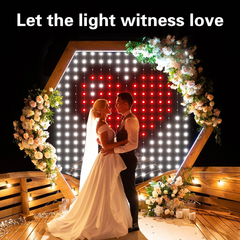 iDeal LED Control Intelligent Colorful Point Control Curtain Light 160x160cm Smart Curtain Lamp 256PCS RGB Lamp Bead IP65 Waterproof