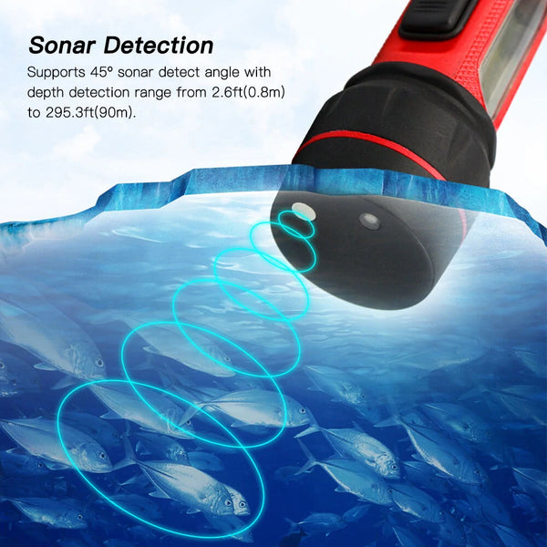 Fishing Finder Sonar Ice Fishing Wireless Handheld Fish Finder with LED Underwater Light 0.8-90m Identification Depth