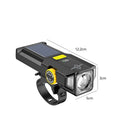 BIKIGHT Solar Rechargeable Zoomable Bicycle Headlight 1600mAH Anti-glare Red Warning Lamp Type-C Charging Bike Front Light for Night Riding Safety