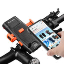 WEST BIKING 5 IN 1 500Lm Brightness Bike Headlight 3000mAh Battery Waterproof 4 Light Modes Power Bank Phone Holder with 130db Horn Warning Light for Night Cycling