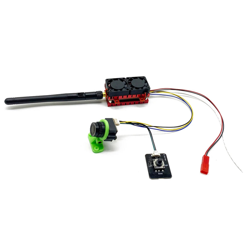 SLONWAKE 5.8G 48CH 5W FPV Transmitter Kits 200mW 500mW 1200mW 5000mW Adjustable VTX with 1200TVL 2.5mm Camera Dual Cooling Fan Built-in Microphone for RC Drone Airplane Long Rang