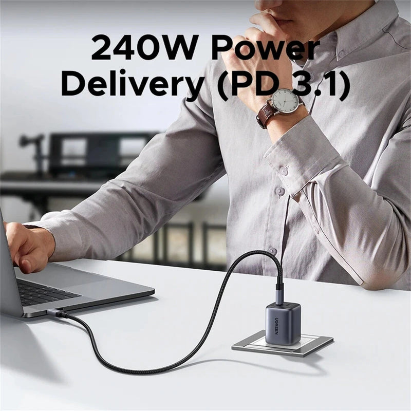 UGREEN High-Speed USB C Cable 240W Power Delivery USB4 Charging Cord for Laptops and Mobile Devices