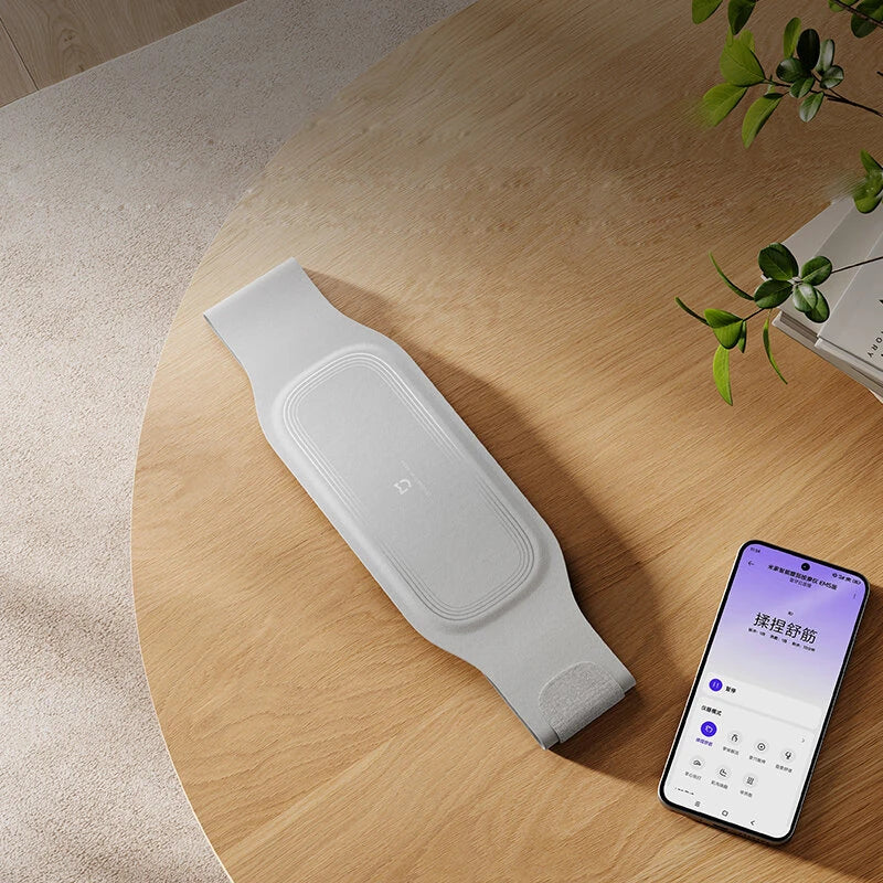 XIAOMI Mijia EMS Smart Waist Massager Dual Frequency Portable Rechargeable Hot Compress Massage Heated Belt with 14 Modes APP Control Pain Relief