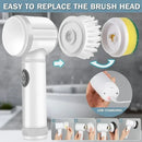 Electric Cleaning Brush Kitchen Bathroom Multifunctional Cleaner Electric Scrubber Bathroom Cleaning Brush USB Rechargeable with 5 Replaceable Brush Heads