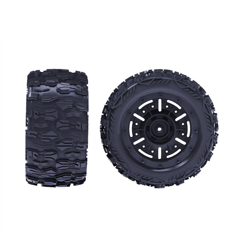 2PCS ZD Racing MT16 1/16 RC Car Parts Tires Wheels Rims Pre-Glued Vehicles Models Spare Accessories 16026