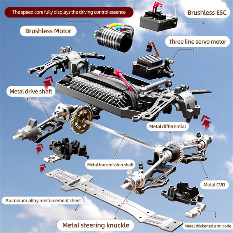 SCY 18108 PRO RTR 1/18 2.4G 4WD 50km/h Brushless RC Car Off-Road Truck LED Lights Full Proportional Vehicles Models Metal Differential Drive Shaft Gear Toys