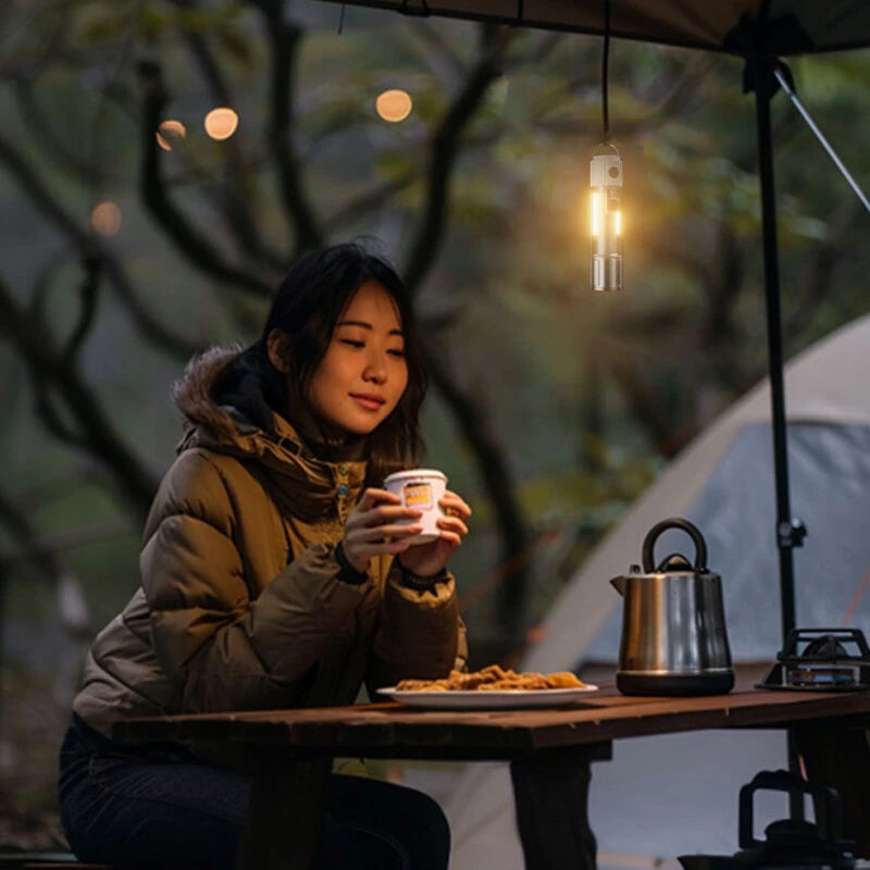 Camping Zoom Flashlight Mini Camping Tent Light Waterproof Multi-function Rechargeable Flashlight Torch Lamp