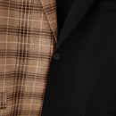 INCERUN Mens Plaid Patchwork Long Sleeve Blazer Two-tone Stylish Casual Suit Outwear for Spring Fall