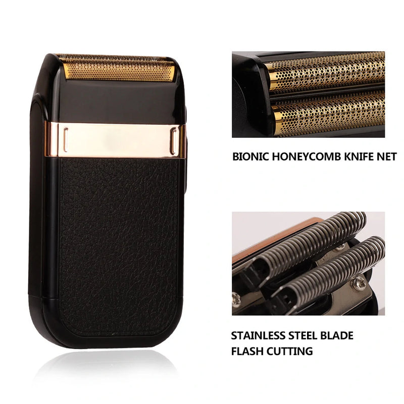 Kemei-Classic Rechargeable Electric Shaver for Men Versatile Grooming Tool with Twin Blade Safety Features Compact Design Ideal for Face Body Bikini Underarm Use