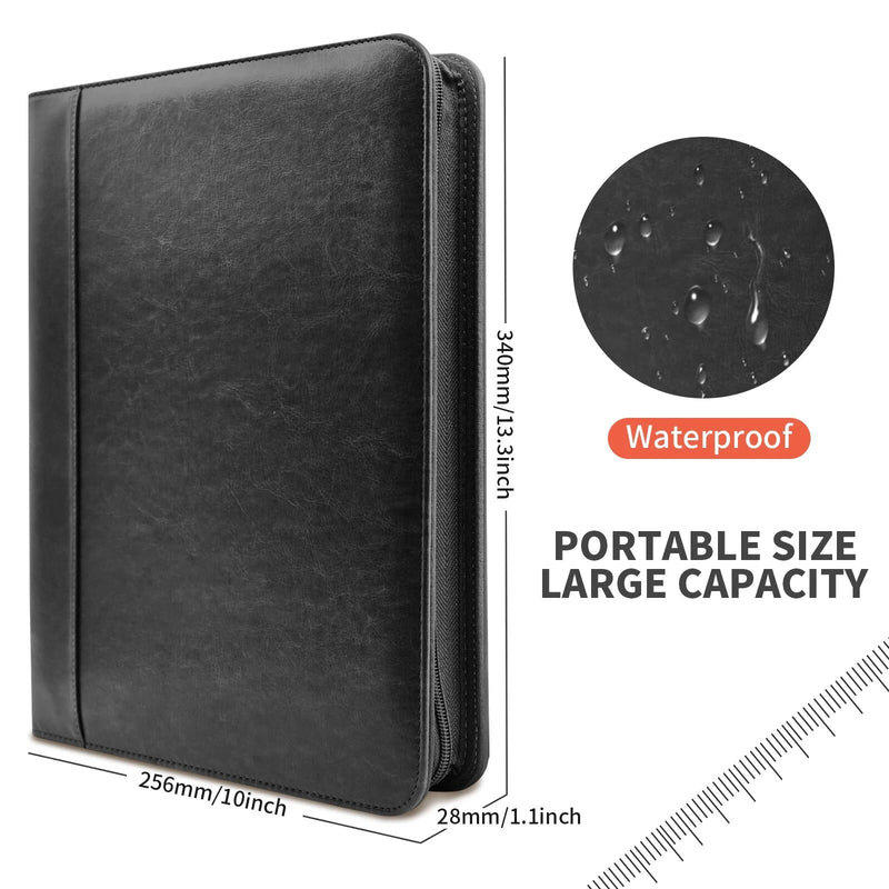 A4 File Folder Multifunctional Document Business Stationery Leather Conference Contract Folders Zippered Organizer Card Holder