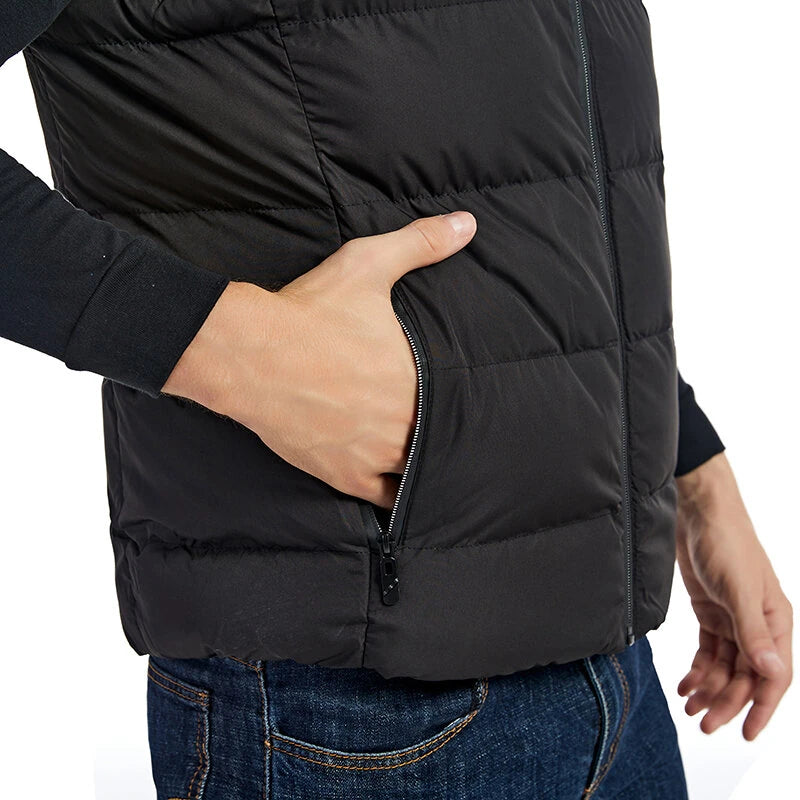 TENGOO HP-15 Uniex Heated Vest- 15 Areas Heating Temperature, with Digital Display, USB & DC Electric Thermal Clothing Winter Warm Vest Outdoor Sports Coat