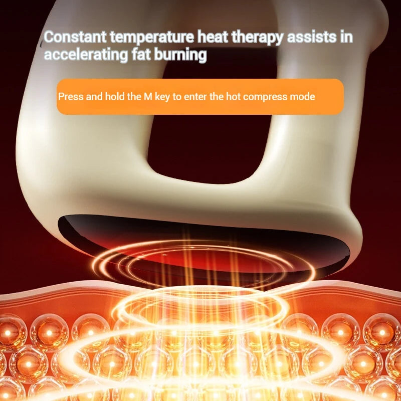 Fascia Massager Ring with Heat Compress 5 Speed Vibrating Massage for Neck Back Waist Leg Portable Handheld Muscle Massage Tool Type-C Fast Charging