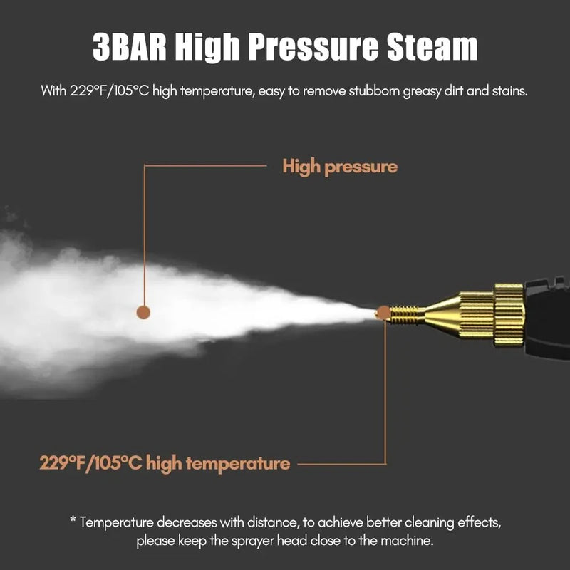 Multi-Function Digital High-Temperature Steam Cleaner Touch Screen Portable Multi-Purpose Deep Cleaning Steam Cleaner for Home Kitchen Car