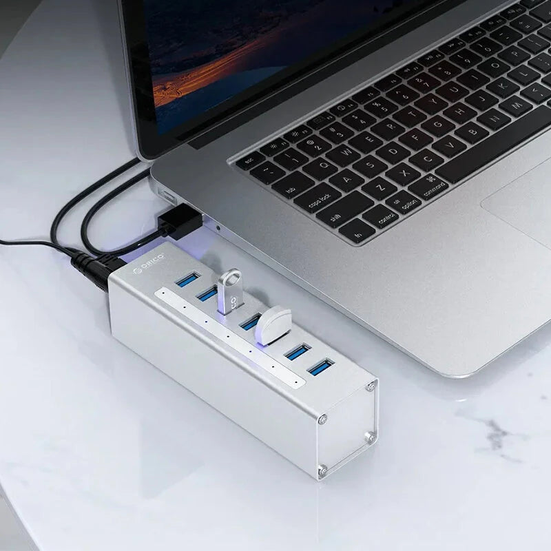 ORICO A3H 7 In 1 USB 3.0 Hub Docking Station Aluminum USB Splitter with 7USB3.0 for PC Laptop Matebook HUAWEI XIAOMI Macbook Pro