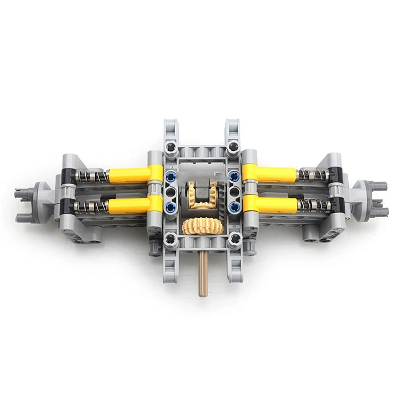 MOC-9365 High-tech Parts Building Blocks + Wheels Small Particle Rear Drive System Shock Absorbing Chassis Creative Toy Assembly Model