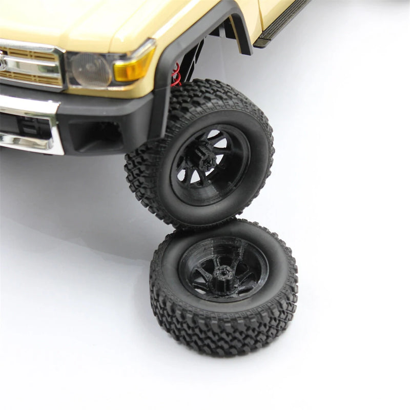QY3D 4PCS MNRC MN82 1/12 RC Car Parts Tires Wheels Rims for TOYOTA Land Cruiser LC79 Vehicles Models Spare Accessories